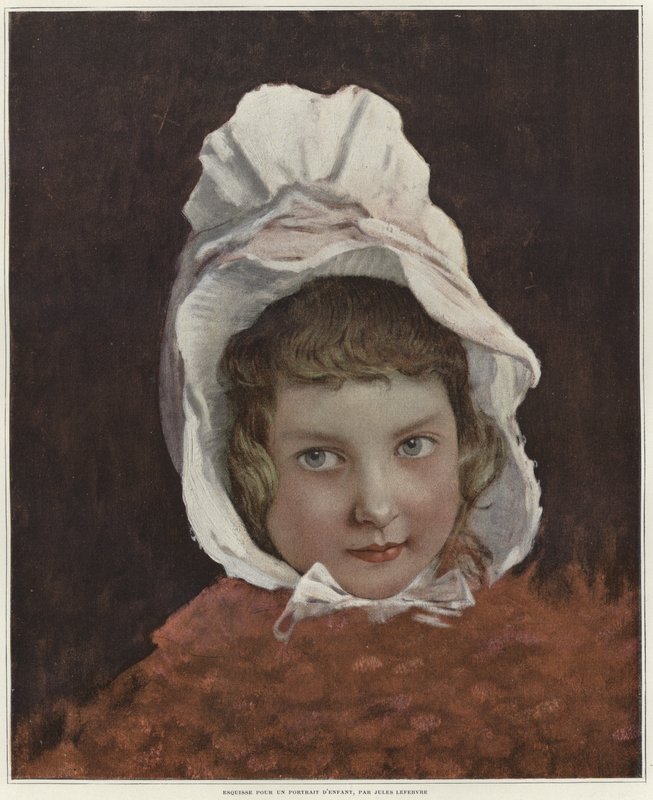 Skitse til et portræt af et barn af Jules Joseph Lefebvre
