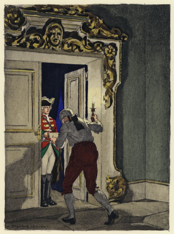 Illustration til Casanovas erindringer (farvelitografi) af Jules Marie Auguste Leroux