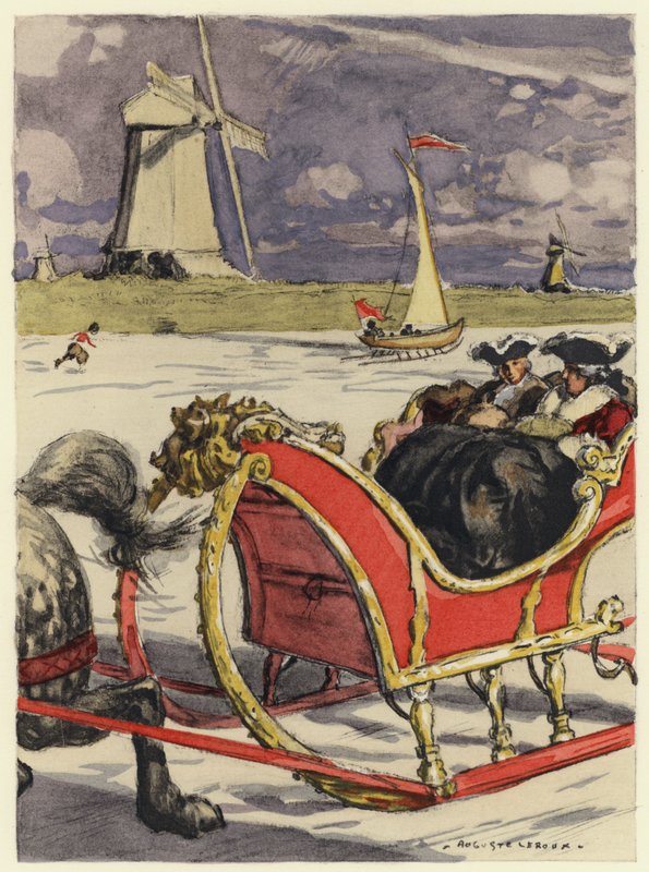 Illustration til Casanovas erindringer (farvelitografi) af Jules Marie Auguste Leroux