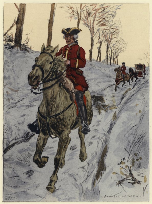 Illustration til Casanovas erindringer (farvelitografi) af Jules Marie Auguste Leroux
