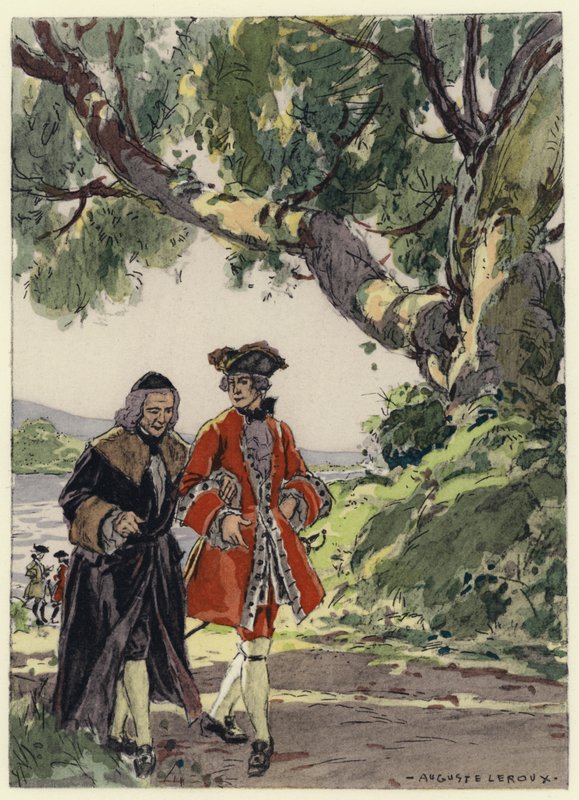 Illustration til Casanovas erindringer (farvelitografi) af Jules Marie Auguste Leroux