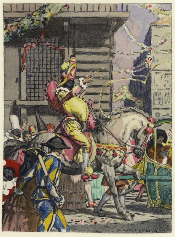 Illustration til Casanovas erindringer (farvelitografi) af Jules Marie Auguste Leroux