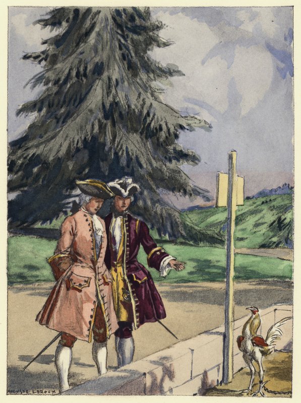 Illustration til Casanovas erindringer (farvelitografi) af Jules Marie Auguste Leroux