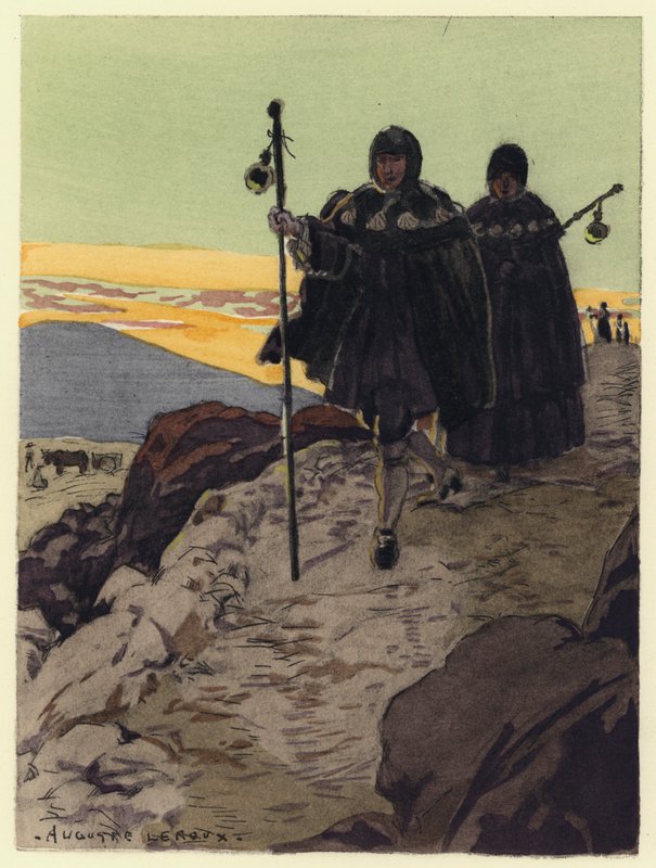 Illustration til Casanovas erindringer (farvelitografi) af Jules Marie Auguste Leroux