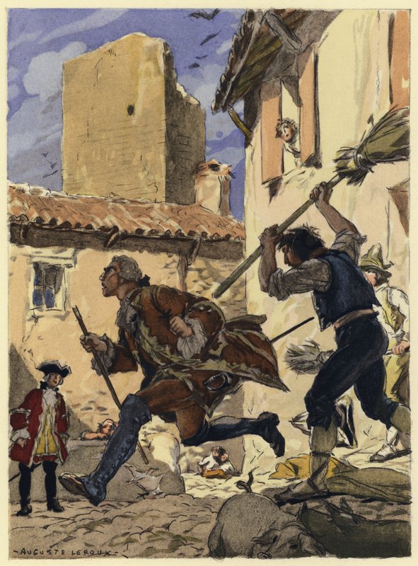 Illustration til Casanovas erindringer (farvelitografi) af Jules Marie Auguste Leroux