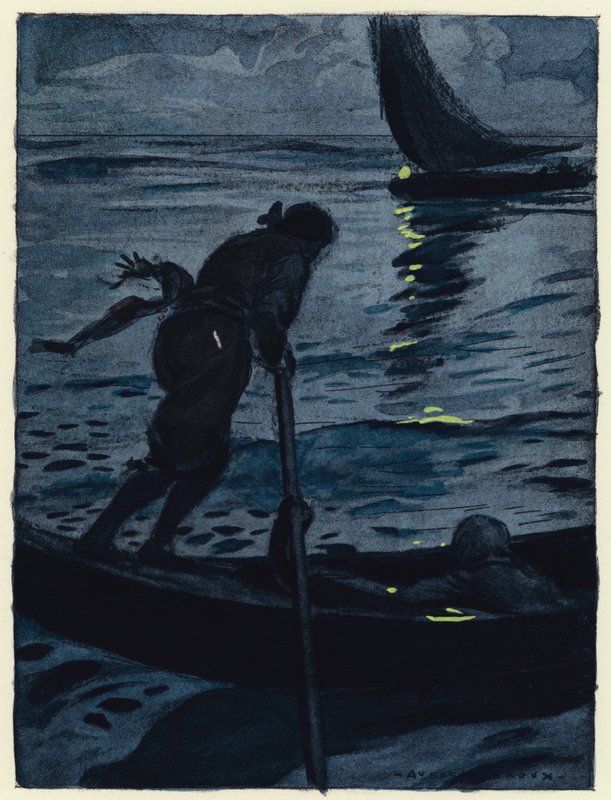 Illustration til Casanovas erindringer (farvelitografi) af Jules Marie Auguste Leroux