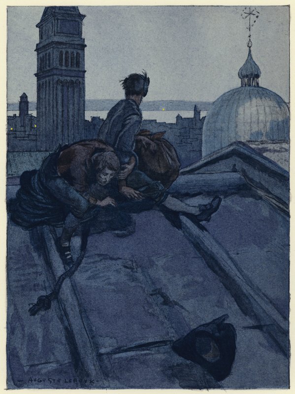 Illustration til Casanovas erindringer (farvelitografi) af Jules Marie Auguste Leroux