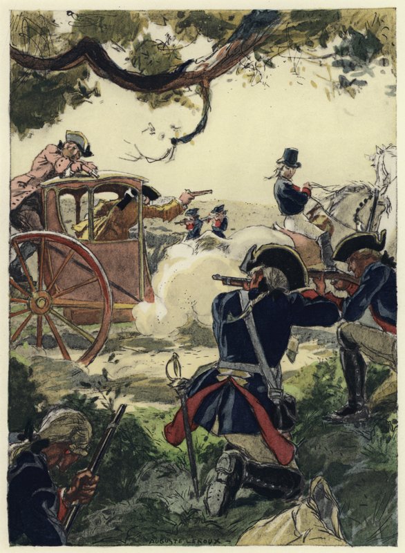 Illustration til Casanovas erindringer (farvelitografi) af Jules Marie Auguste Leroux