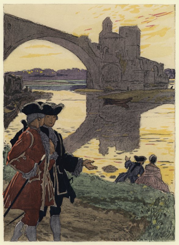 Illustration til Casanovas erindringer (farvelitografi) af Jules Marie Auguste Leroux
