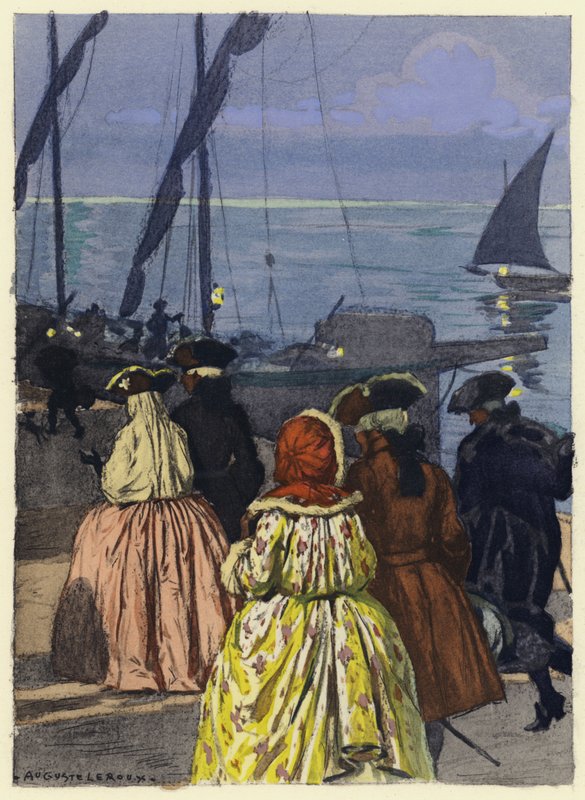 Illustration til Casanovas erindringer (farvelitografi) af Jules Marie Auguste Leroux