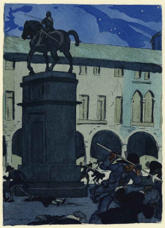 Illustration til Casanovas erindringer (farvelitografi) af Jules Marie Auguste Leroux