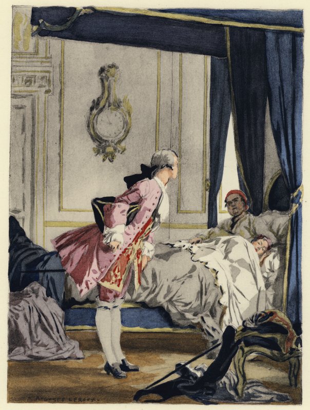 Illustration til Casanovas erindringer (farvelitografi) af Jules Marie Auguste Leroux