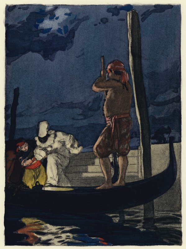 Illustration til Casanovas erindringer (farvelitografi) af Jules Marie Auguste Leroux