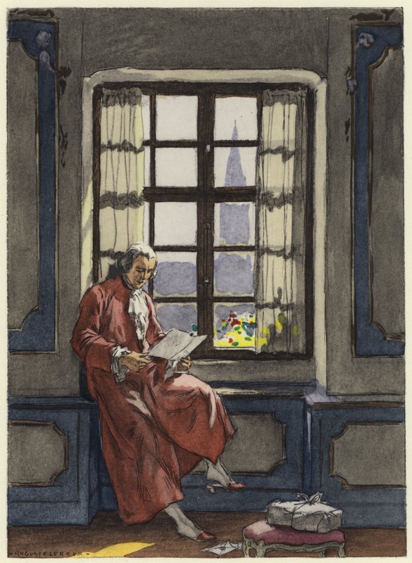 Illustration til Casanovas erindringer (farvelitografi) af Jules Marie Auguste Leroux