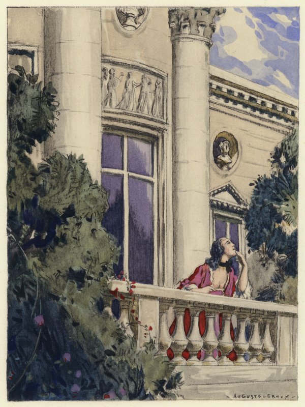 Illustration til Casanovas erindringer (farvelitografi) af Jules Marie Auguste Leroux