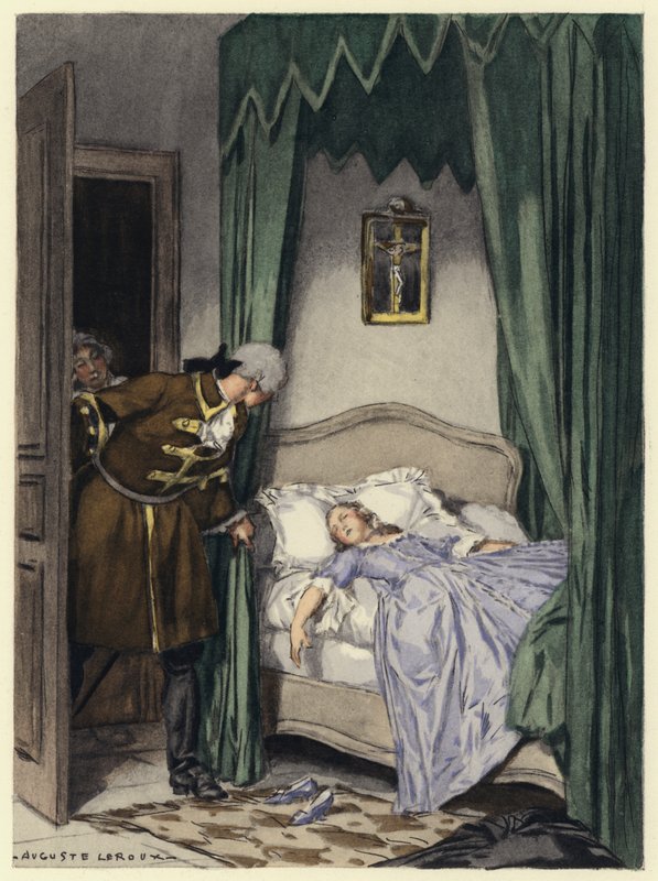 Illustration til Casanovas erindringer (farvelitografi) af Jules Marie Auguste Leroux