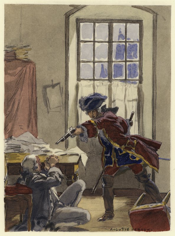 Illustration til Casanovas erindringer (farvelitografi) af Jules Marie Auguste Leroux