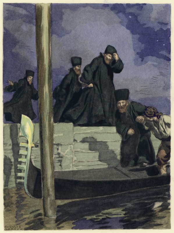 Illustration til Casanovas erindringer (farvelitografi) af Jules Marie Auguste Leroux