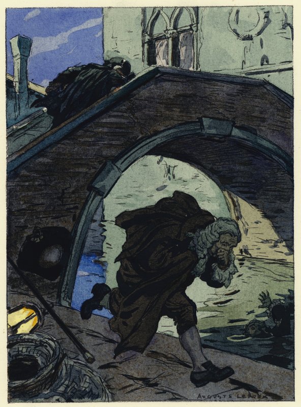 Illustration til Casanovas erindringer (farvelitografi) af Jules Marie Auguste Leroux