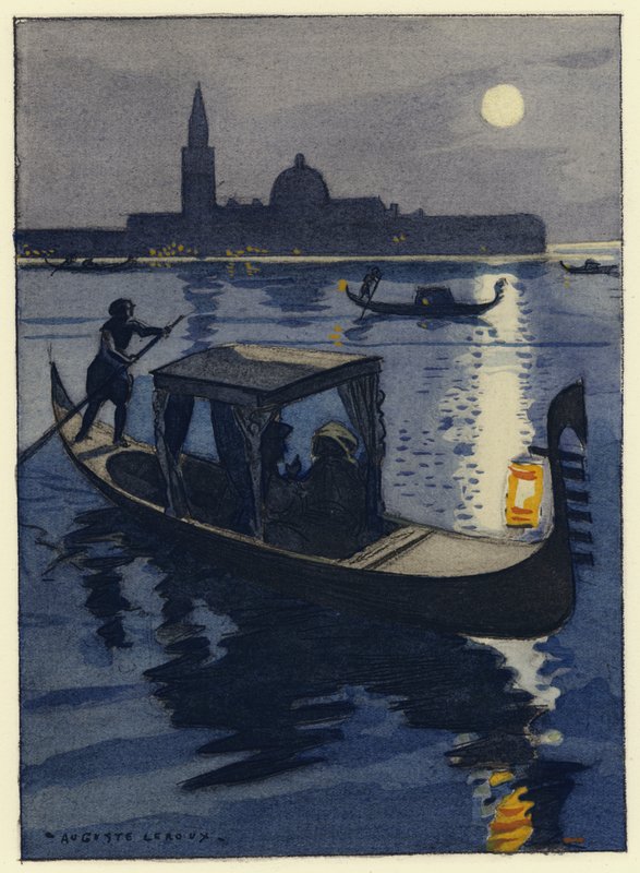 Illustration til Casanovas erindringer (farvelitografi) af Jules Marie Auguste Leroux