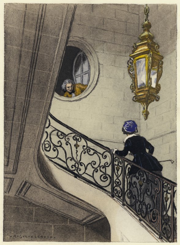 Illustration til Casanovas erindringer (farvelitografi) af Jules Marie Auguste Leroux