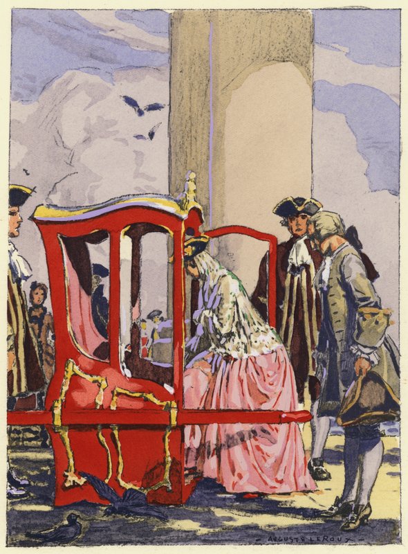 Illustration til Casanovas erindringer (farvelitografi) af Jules Marie Auguste Leroux