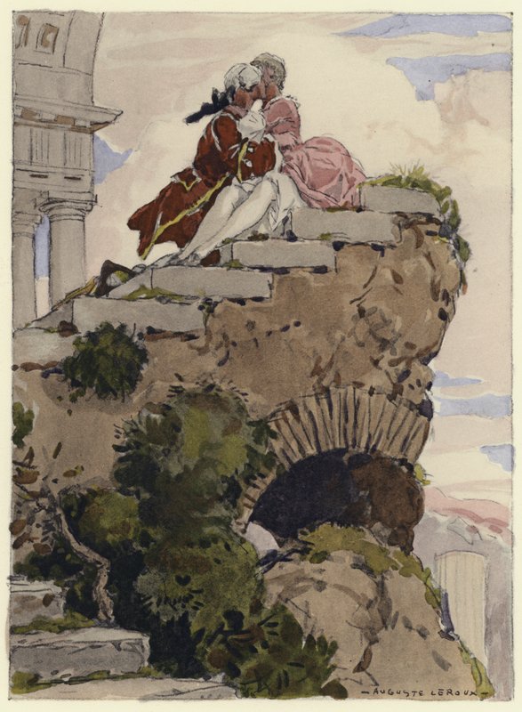 Illustration til Casanovas erindringer (farvelitografi) af Jules Marie Auguste Leroux