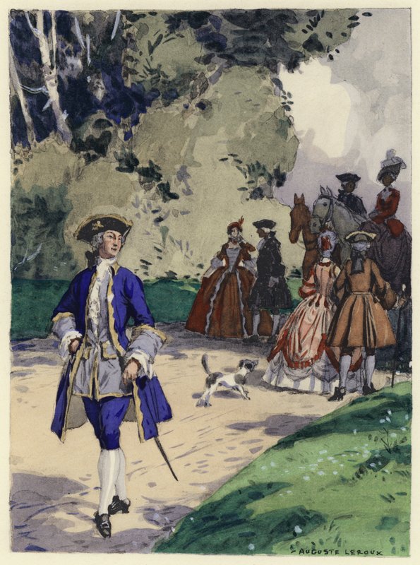 Illustration til Casanovas erindringer (farvelitografi) af Jules Marie Auguste Leroux