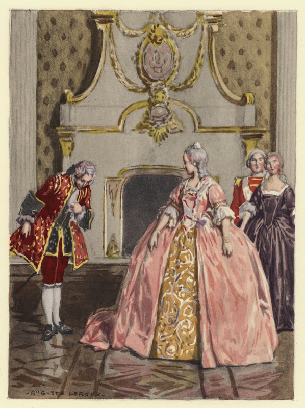Illustration til Casanovas erindringer (farvelitografi) af Jules Marie Auguste Leroux