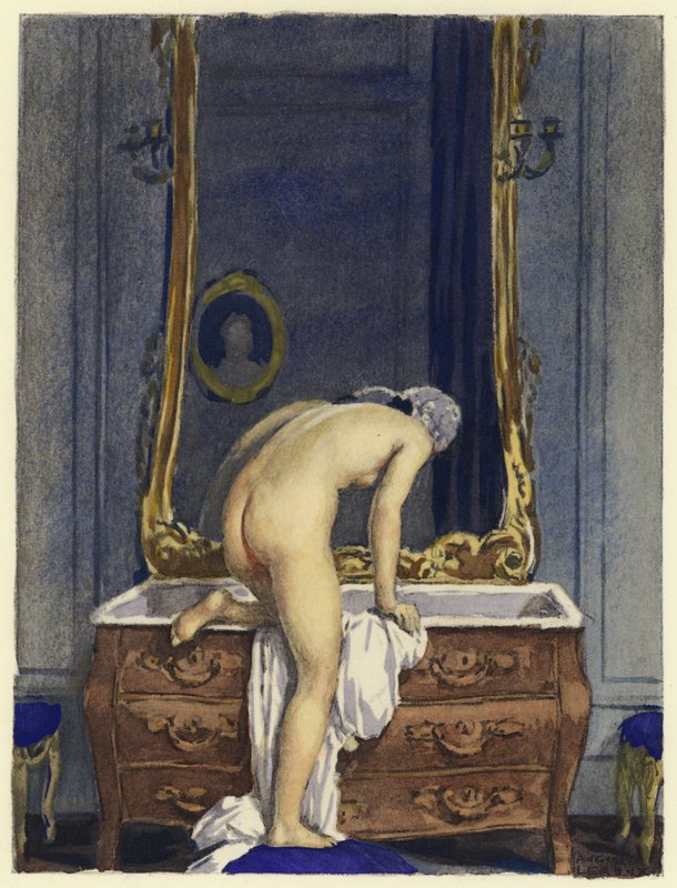 Illustration til Casanovas erindringer (farvelitografi) af Jules Marie Auguste Leroux
