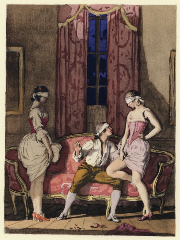 Illustration til Casanovas erindringer (farvelitografi) af Jules Marie Auguste Leroux