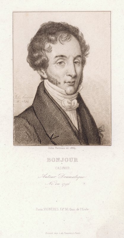 Casimir Bonjour, fransk dramatiker (gravering) af Jules Porreau