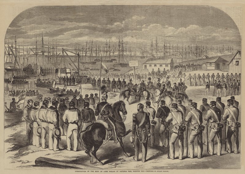 Indskibning af Lord Raglans krop ved Victoria Pier, Kazatch Bay af Julian Portch