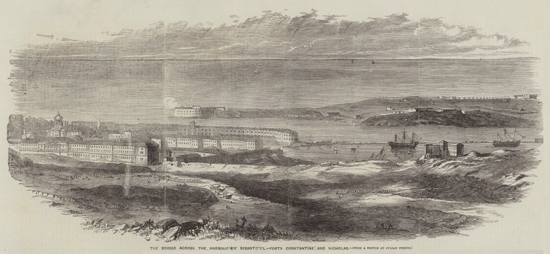 Broen over havnen i Sebastopol, Forts Constantine og Nicholas af Julian Portch
