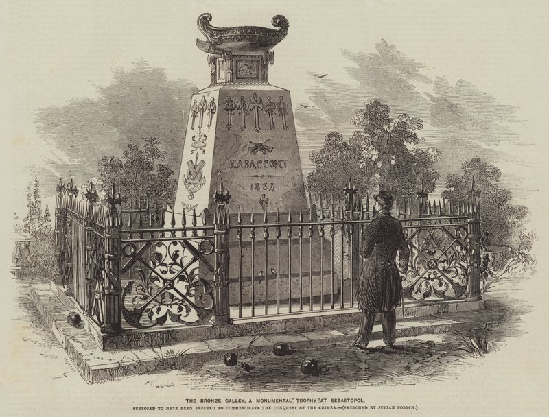 Bronzekabyssen, et monumentalt trofæ ved Sebastopol (gravering) af Julian Portch