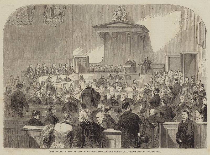 Retssagen mod de britiske bankdirektører i Court of Queens Bench, Guildhall af Julian Portch