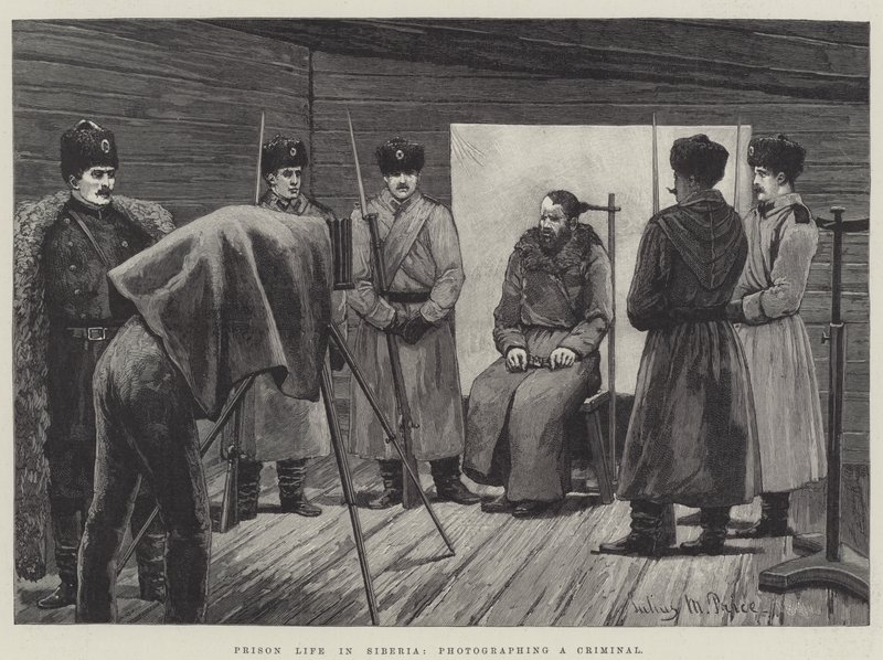 Fængselsliv i Sibirien, fotografering af en kriminel af Julius Mandes Price