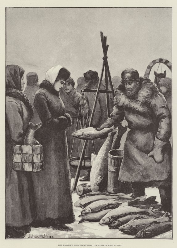 Klondike Gold Discoveries, et fiskemarked i Alaska af Julius Mandes Price