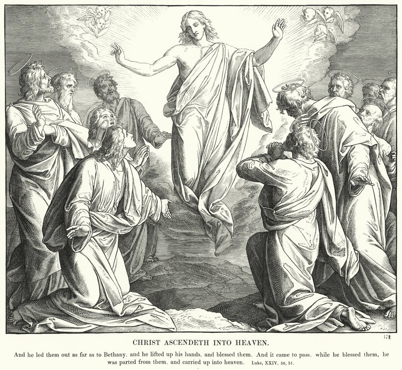 Kristus stiger op til himlen (gravering) af Julius (after) Schnorr von Carolsfeld