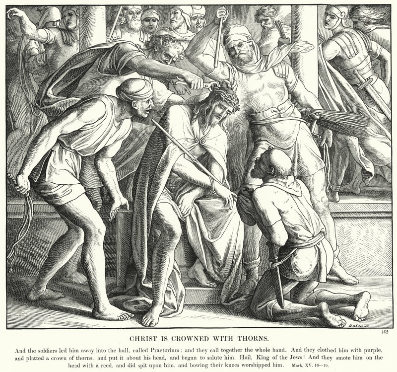 Kristus er kronet med torne (gravering) af Julius (after) Schnorr von Carolsfeld