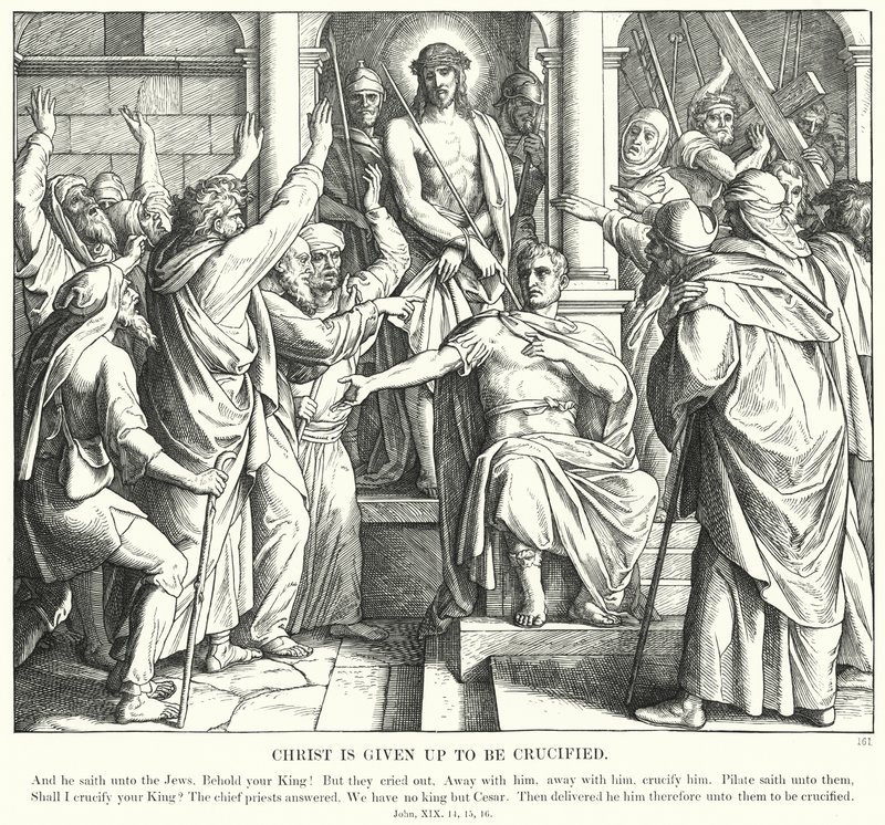 Kristus er overgivet til at blive korsfæstet (gravering) af Julius (after) Schnorr von Carolsfeld