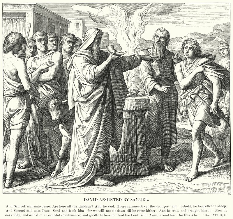 David salvet af Samuel (gravering) af Julius (after) Schnorr von Carolsfeld