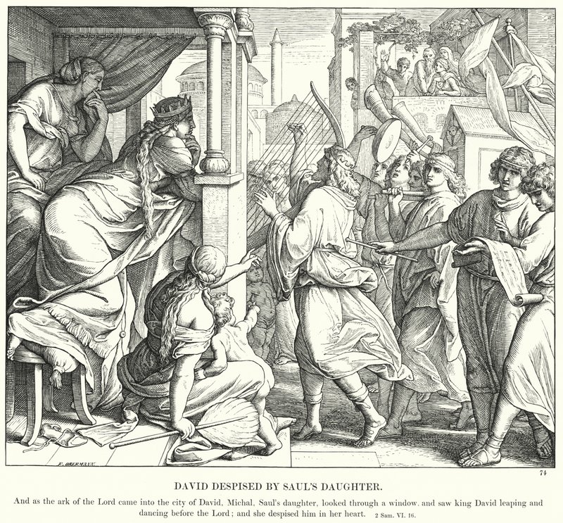 David foragtet af Sauls datter (gravering) af Julius (after) Schnorr von Carolsfeld