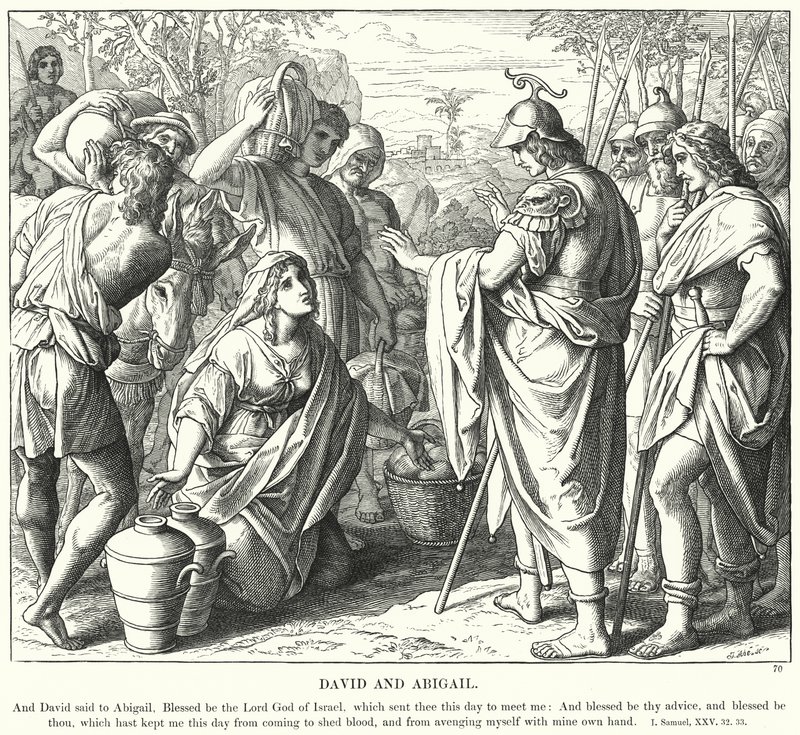 David og Abigail (gravering) af Julius (after) Schnorr von Carolsfeld
