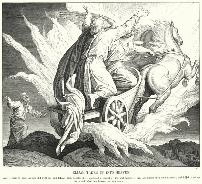 Elias taget op i himlen (gravering) af Julius (after) Schnorr von Carolsfeld