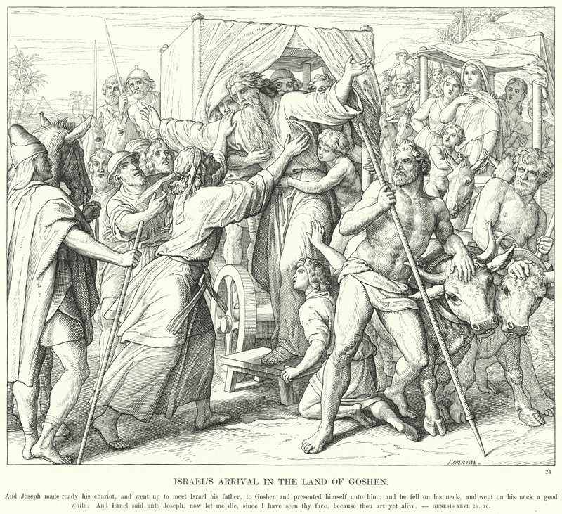 Israels ankomst til landet Goshen (gravering) af Julius (after) Schnorr von Carolsfeld