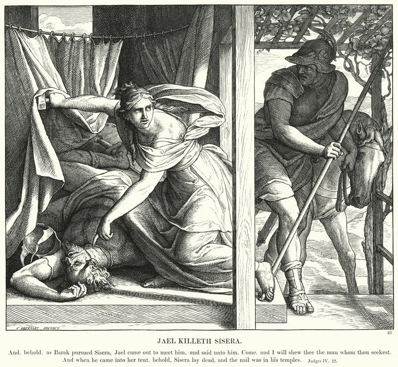 Jael Killeth Sisera (gravering) af Julius (after) Schnorr von Carolsfeld