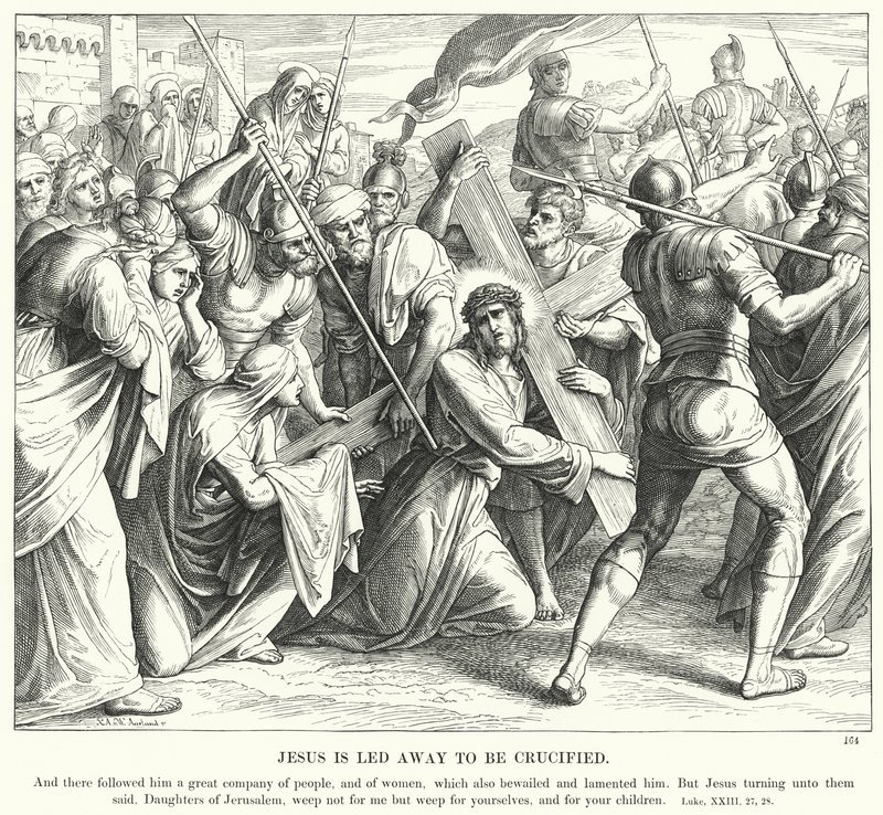 Jesus bliver ført bort for at blive korsfæstet (gravering) af Julius (after) Schnorr von Carolsfeld