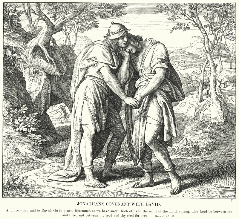 Jonathans pagt med David (gravering) af Julius (after) Schnorr von Carolsfeld