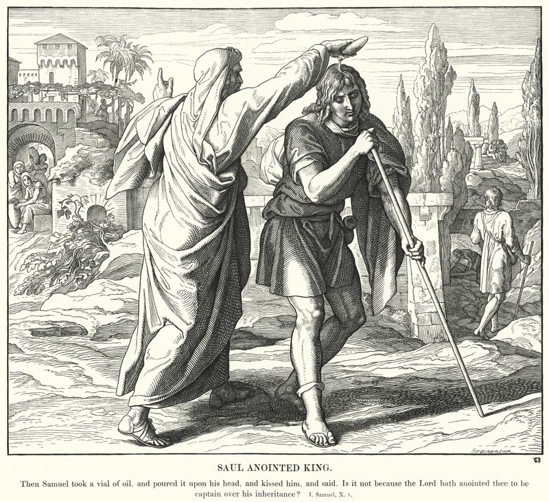 Saul Salvede Konge (gravering) af Julius (after) Schnorr von Carolsfeld